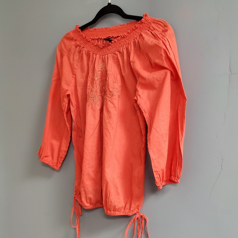 Lucky Brand Embroidered Peasant Top - Picture 3 of 5